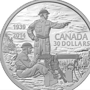 2014 RCM $30 Declaration of the Second World War, 75th Anniversary - Pure Silver